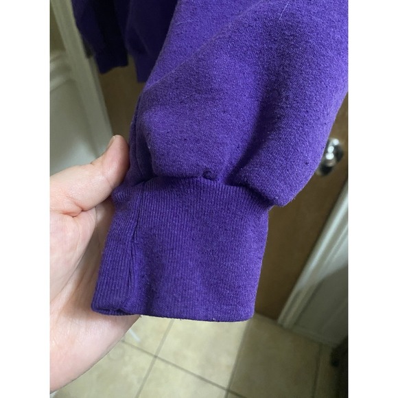 Vintage Banff Canada Vacation Sweater Purple Aqua Green Collar Embroidered Sz L - Picture 11 of 15